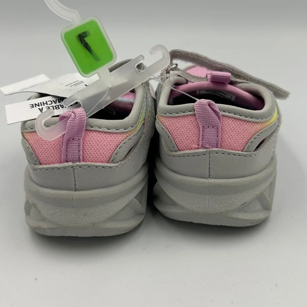 OshKosh B'gosh Toddler Sneakers Sandal Shoes Pink Rainbow Sz 7 M Glitter Easy-on